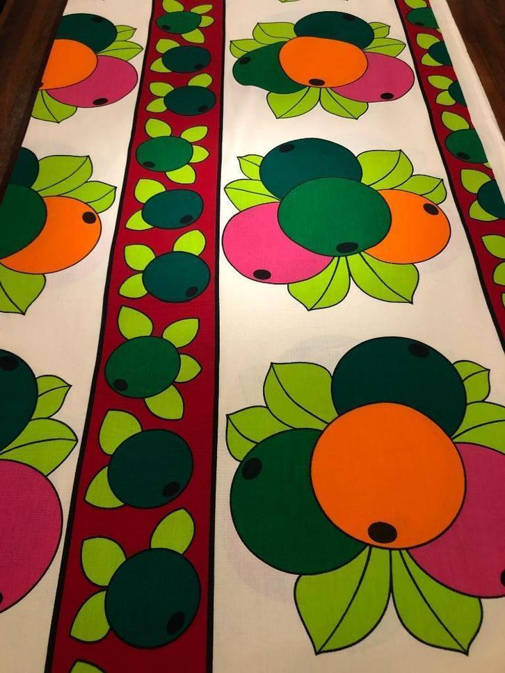 Originele zeldzame vintage 60s / 70s stof, nieuwstaat!, Hobby en Vrije tijd, Stoffen en Lappen, Zo goed als nieuw, Katoen, 120 cm of meer