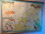 Vintage Deltaplan Schoolkaart - Onberispelijk!, Antiek en Kunst, Ophalen of Verzenden, Aardrijkskunde
