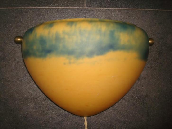 Franse Art Deco Wandlamp van Pate de Verre Glas, Antiek en Kunst, Antiek | Lampen, Ophalen