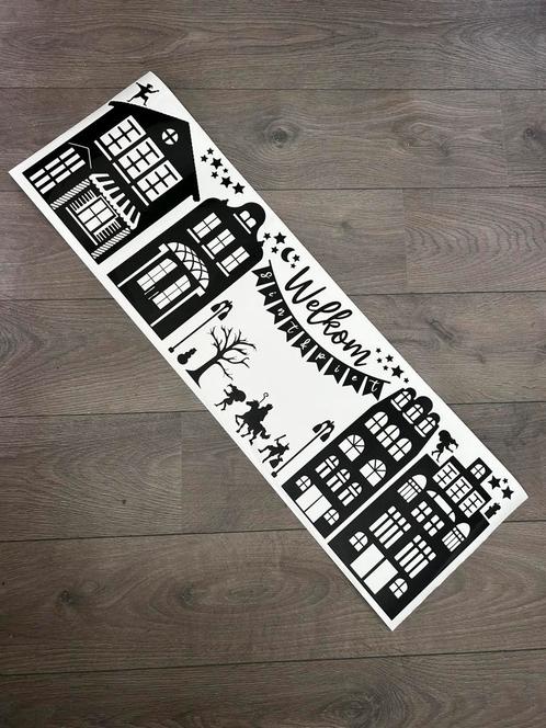 Herbruikbare raamsticker sinterklaas huisjes nieuw, Diversen, Sinterklaas, Nieuw, Ophalen of Verzenden
