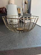 Gouden fruitmand, Huis en Inrichting, Woonaccessoires | Schalen en Manden, Ophalen, Overige materialen, Mand, Rond