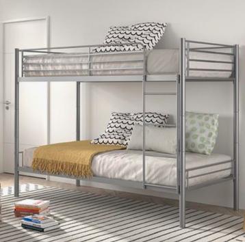 Stapelbed Metaal Grijs 96 cm X 208 cm beschikbaar voor biedingen