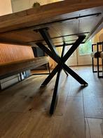 Houten eettafel, Huis en Inrichting, Tafels | Eettafels, Ophalen, Gebruikt, 100 tot 150 cm, Eikenhout