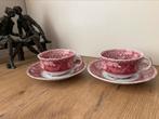 Spode England Pink Camilla 2 kop en schotels, Ophalen of Verzenden