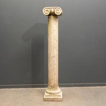 Brocante - Kapitale hoge zuil, Travertin! beschikbaar voor biedingen