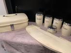 Mooie vintage emaille set,, Ophalen of Verzenden, Gebruikt, Overige materialen, Pot, Bus of Blik