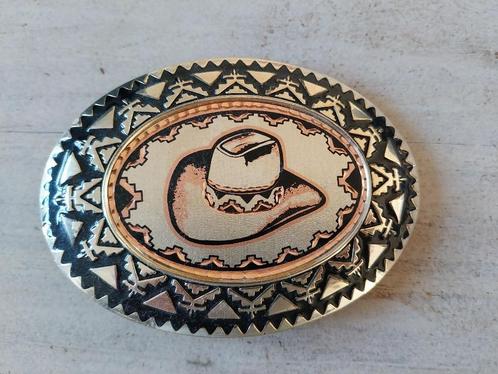 Prachtige zilverkleurige buckle met hoed NIEUW, Kleding | Heren, Riemen en Ceinturen, Nieuw, Losse buckle of gesp, Overige kleuren