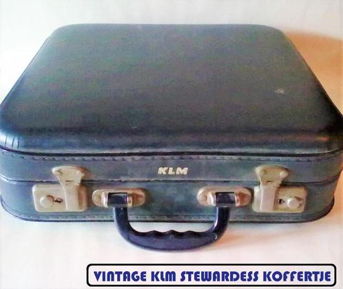 retro vintage KLM stewardess koffertje blauw, Verzamelen, Luchtvaart en Vliegtuigspotten, Gebruikt, Overige typen, Ophalen of Verzenden