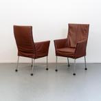 2x Montis Chaplin (eetkamer) stoelen - chocolade bruin, Ophalen of Verzenden, Zo goed als nieuw, Leer