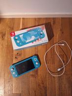 Nintedo switch lite, Ophalen of Verzenden, Turquoise, Refurbished, Met beschermhoes of tas