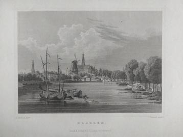 21 / Haarlem van Noorder Sparen gezien Gravure uit 1858 beschikbaar voor biedingen