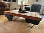 Oude mijnkar salontafel landelijk industrieel, Huis en Inrichting, Tafels | Salontafels, Ophalen, Gebruikt, 100 tot 150 cm, 50 tot 100 cm