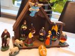 Kerststal met oude gipsen kerstbeeldjes, Ophalen of Verzenden, Nieuw