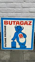 Antiek Frans blikken bord Butagaz Propaan retro vintage, Ophalen of Verzenden, Gebruikt, Reclamebord
