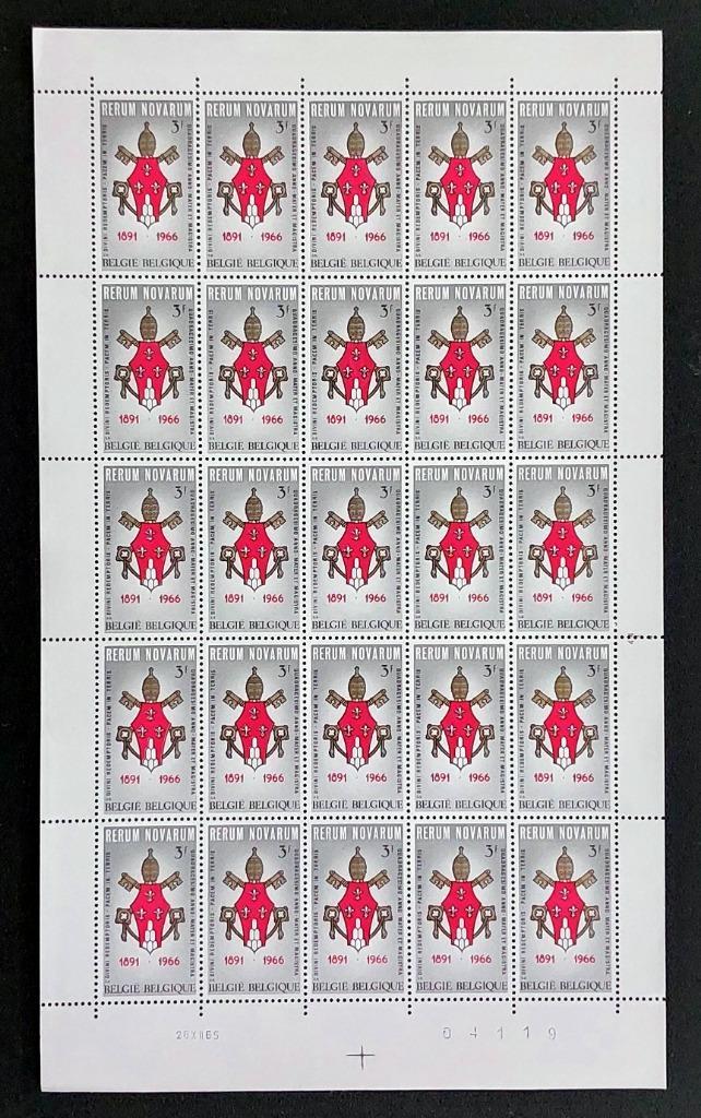 Belgisch postzegelvel – 1966 Rerum Novarum – 3F, Postzegels en Munten, Postzegels | Europa | België, Postfris, Frankeerzegel, Overig