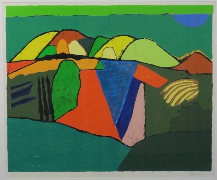 Ronald Boonacker, ingelijste zeefdruk Andalucia, Antiek en Kunst, Kunst | Litho's en Zeefdrukken, Ophalen