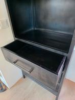 Zwarte industriële kast Pronto Wonen – met lades – 201cm (H), Ophalen, Met plank(en), 50 tot 100 cm, Zo goed als nieuw