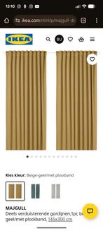 Ikea Majgull Gordijnen Mosterdgeel/Beigegeel, Huis en Inrichting, Stoffering | Gordijnen en Lamellen, 100 tot 150 cm, 200 cm of meer