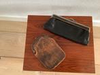 Vintage knip portemonnee en leren beurs, Ophalen of Verzenden, Bruin