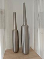 Stijlvolle Zilverkleurige Vazen Set, Huis en Inrichting, Woonaccessoires | Vazen, Ophalen, Overige materialen, Overige kleuren
