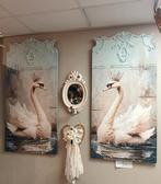 Set van twee  wandpanelen met zwanen, Ophalen, Mandysmaison, 5664HM, Nieuw