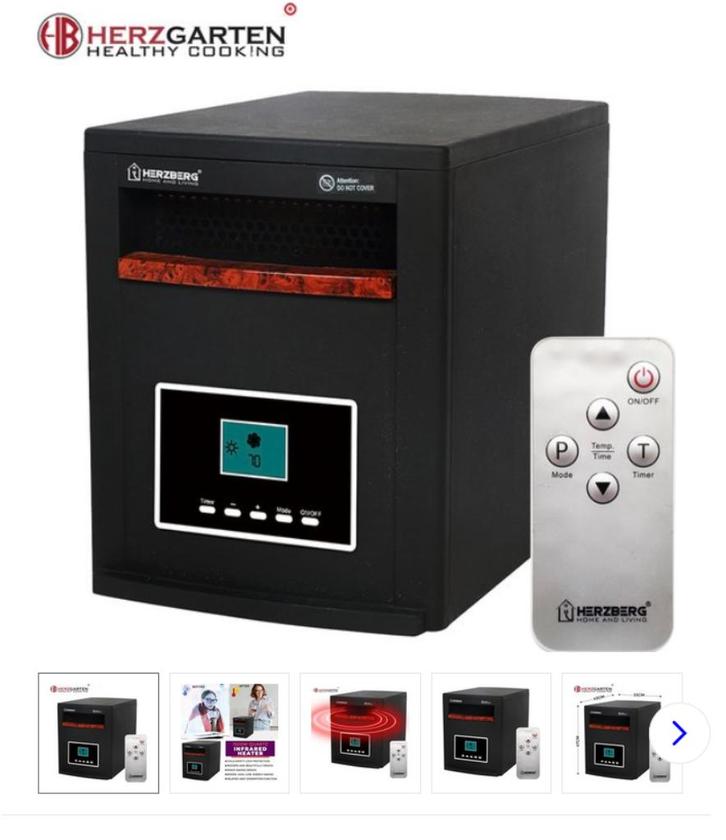 Herzberg Infrarood Heater – Straalkachel - Ventilator kachel, Huis en Inrichting, Kachels, Zo goed als nieuw, Vrijstaand, Overige soorten