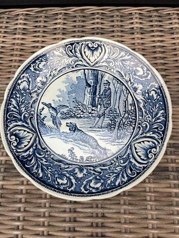 Vintage Boch Delft Wandbord Jachttafereel beschikbaar voor biedingen