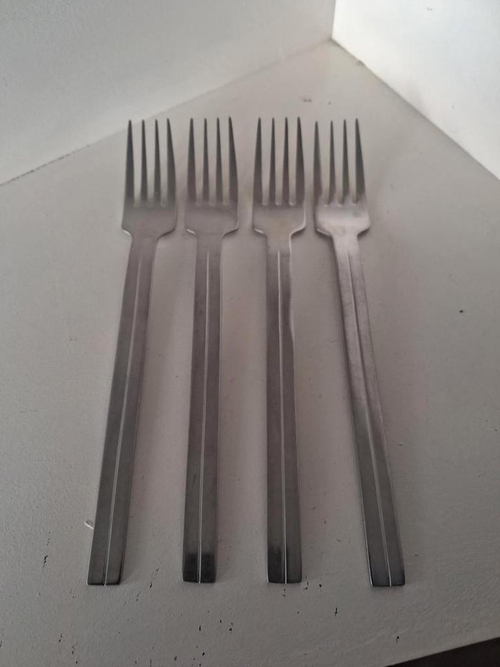 Set van 4x Amefa Jan des Bouvrie Tafelvorken (20,5cm RVS), Huis en Inrichting, Keuken | Bestek, Gebruikt, Los bestek, Rvs of Chroom