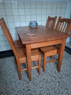 Eethoek oud grenen 4 stoelen, Huis en Inrichting, Complete eetkamers, Ophalen of Verzenden, Zo goed als nieuw, 4 tot 6 stoelen