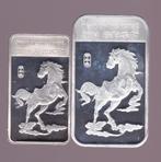 1/2 en 1 ounce zilver 2014 Year of the Horse voor 75 euro, Ophalen of Verzenden, Zilver