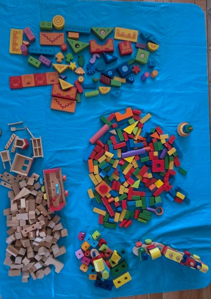houten blokken., Kinderen en Baby's, Speelgoed | Bouwstenen, Zo goed als nieuw, Overige merken, Ophalen