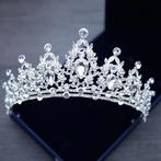 Bruids Tiara Kroon Diadeem Zilver, Verzenden, Nieuw