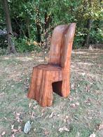 Japandi wabi-sabi brutalist boomstam stoel vintage, Huis en Inrichting, Stoelen, Gebruikt, Bruin, Vintage, Wabi-Sabi, Brutalist