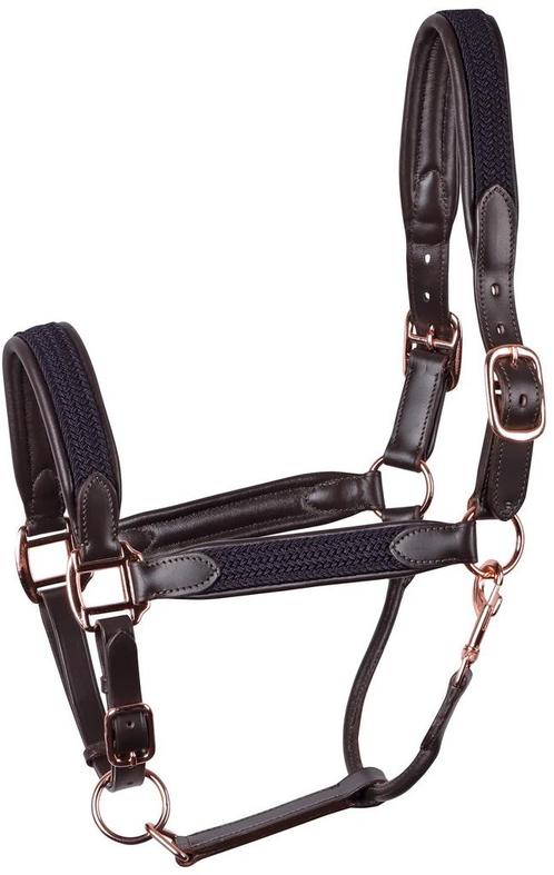 Harry’s horse halster braided Cob nieuw bruin navy, Dieren en Toebehoren, Paarden en Pony's | Hoofdstellen en Tuigage, Nieuw, Overige soorten
