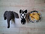 Dierenkoppen wanddecoratie Loods 5 - Olifant, Leeuw, Zebra, Ophalen, Zo goed als nieuw, Wanddecoratie