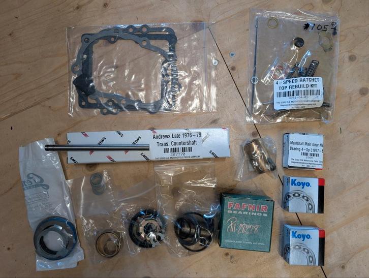 Shovelhead 4-speed transmissie rebuild kit 1976-79 + ratchet, Motoren, Onderdelen | Harley-Davidson, Nieuw, Ophalen of Verzenden