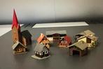 Huisjes met kerk voor modelspoorbaan HO, Overige merken, Gebruikt, Gelijkstroom of Wisselstroom, Brug, Tunnel of Gebouw