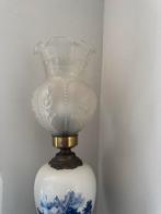 Vintage Delftse Blauwe Lamp, Huis en Inrichting, Lampen | Vloerlampen, Ophalen, Gebruikt, Glas, Minder dan 100 cm