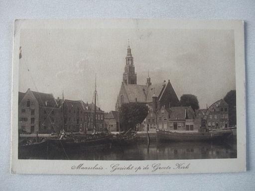 P162 Maassluis - Gezicht op de Groote Kerk, Verzenden, 1920 tot 1940, Ongelopen, Zuid-Holland