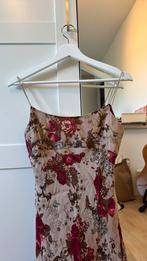 Vintage Midi Jurk met Bloemenprint - Maat S, Overige typen, Bruin, Ophalen of Verzenden, Zo goed als nieuw
