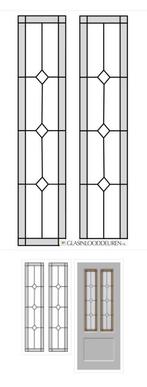 glas in lood raampjes 26/115 cm uit een deur., Doe-het-zelf en Verbouw, Glas en Ramen, Ophalen, Gebruikt, Minder dan 80 cm, Glas in lood