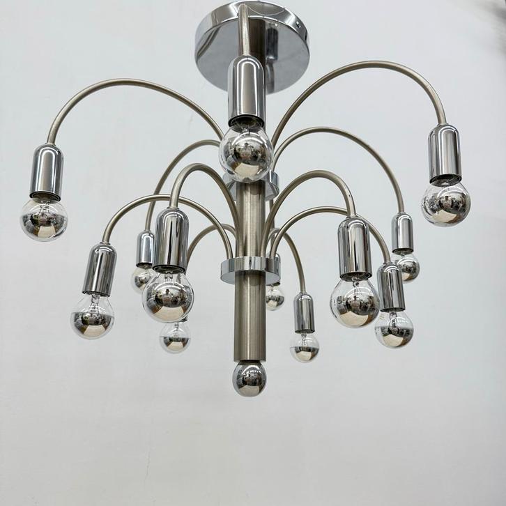 Sciolari Design Kroonluchter, Huis en Inrichting, Lampen | Kroonluchters, Gebruikt, Metaal, Ophalen of Verzenden