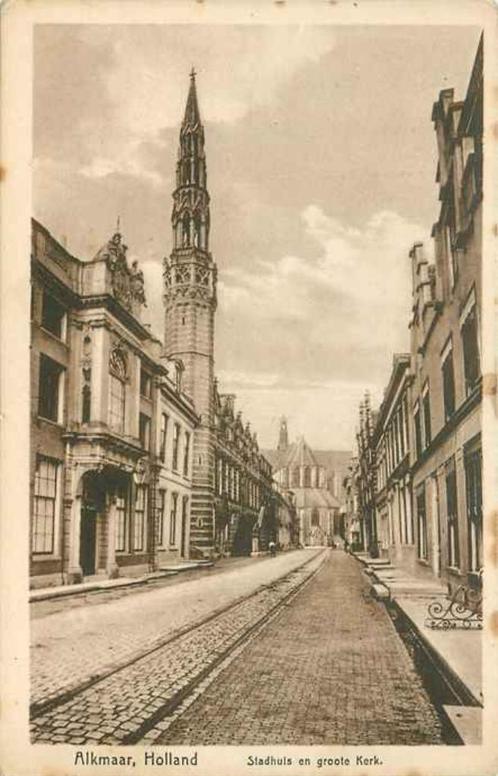 (301-221-041) Alkmaar Stadhuis en Groote Kerk, Verzamelen, Ansichtkaarten | Nederland, Noord-Holland, Verzenden