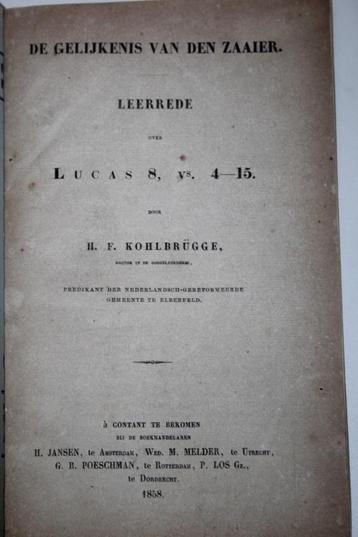 H.F. Kohlbrugge - De gelijkenis van den zaaier. (1858) beschikbaar voor biedingen