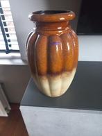 Vintage Scheurich vaas, bruin/beige, Ophalen of Verzenden