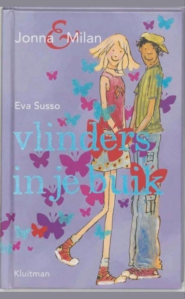 Jonna & Milan - Vlinders in je Buik - Eva Susso, Boeken, Kinderboeken | Jeugd | 10 tot 12 jaar, Zo goed als nieuw, Verzenden