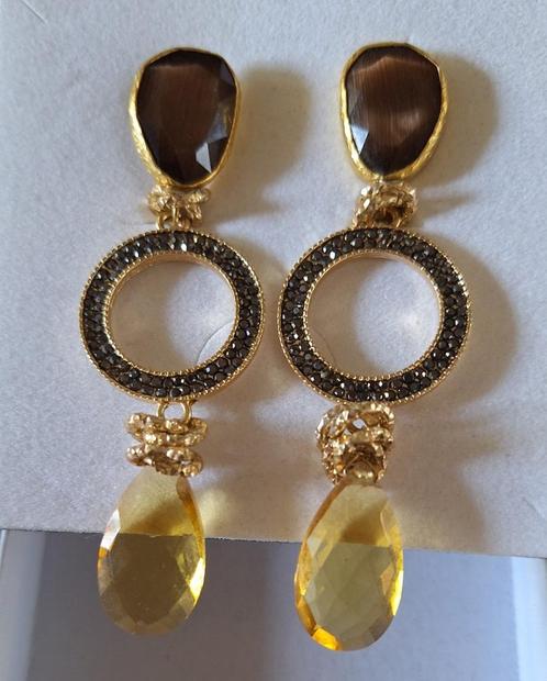 Prachtige, lange oorbellen, niet gedragen, Sieraden, Tassen en Uiterlijk, Oorbellen, Nieuw, Overige materialen, Goud, Met kristal