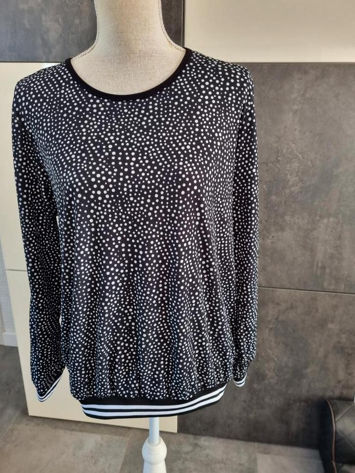 Angelle Milan Travelstof truitje XL, Kleding | Dames, T-shirts, Zo goed als nieuw, Maat 46/48 (XL) of groter, Zwart, Lange mouw
