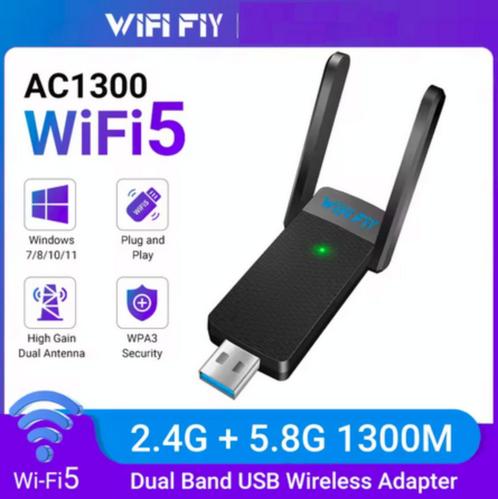 Wi-Fi Adapter USB 3.0 ULTRASNEL 1200 Mbps USB C=adapteroptie, Computers en Software, Netwerkkaarten, Nieuw, Extern, Ophalen of Verzenden