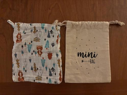 Stoffen mini bag met rijgkoord en beren kinder washand katoe, Hobby en Vrije tijd, Stoffen en Lappen, Zo goed als nieuw, Katoen